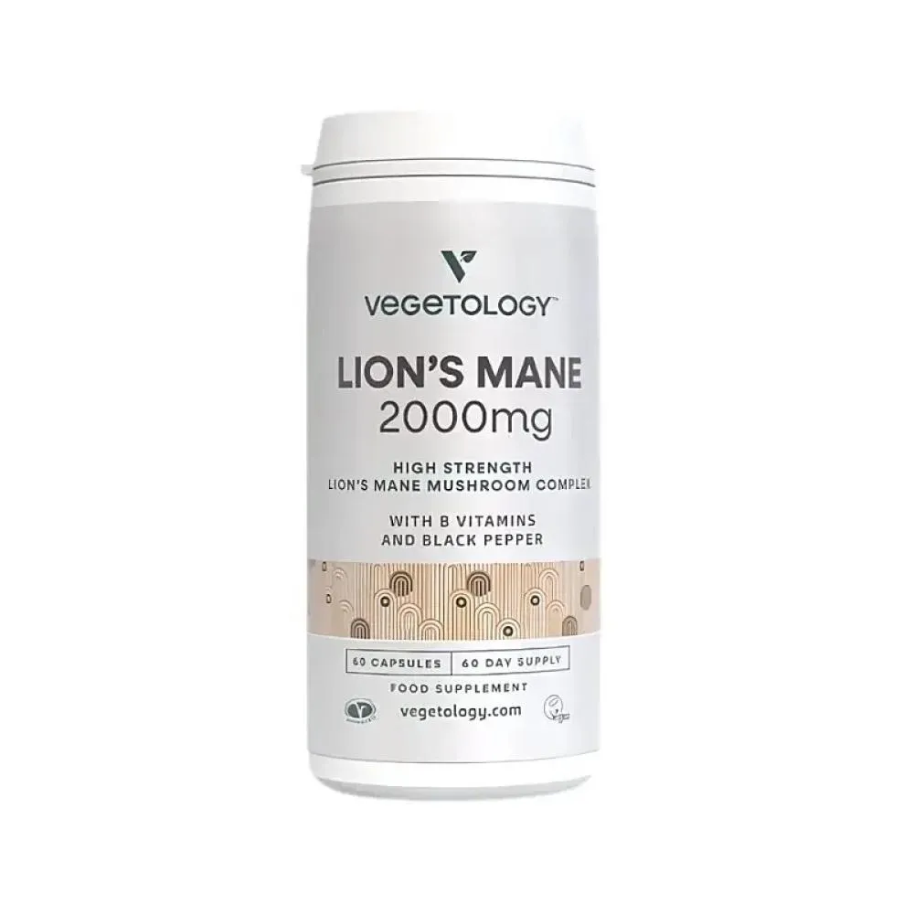 Vegetology Vegan Lion's Mane 2000 mg B-Complex, 60 gélules