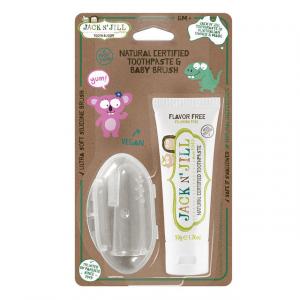 Set d'action Dentifrice pour enfants - sans saveur (50 g) Brosse à dents pour enfants en silicone pour les doigts - set à prix réduit