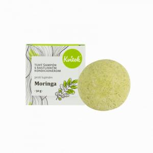 Shampooing solide avec conditionneur antipelliculaire Moringa XXL (50 g) - cheveux brillants et sans pellicules