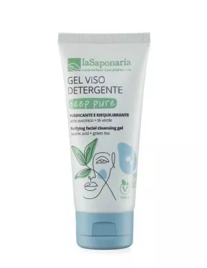 laSaponaria Gel nettoyant pour le visage Deep Pure BIO (100 ml) - convient aux peaux mixtes et grasses