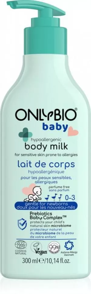 OnlyBio Lait corporel hypoallergénique pour bébés (300 ml)