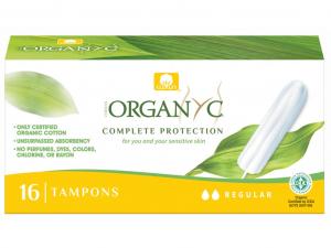 Tampons réguliers (16 pcs) - 100% coton biologique, 2 gouttes