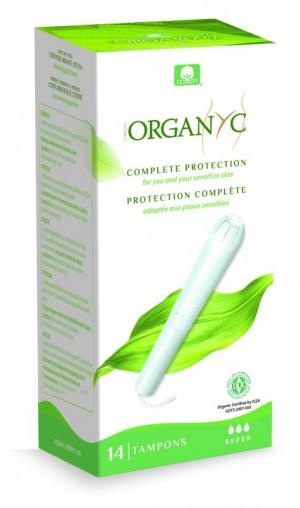 Tampons avec applicateur Super (14 pcs) - 100% coton bio, 3 gouttes