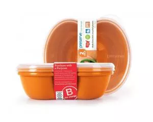 Preserve Boîte à casse-croûte (2 pcs) - orange - en plastique 100% recyclé