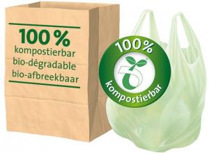 Sacs biocompostables avec poignées (6pcs) - 35 l