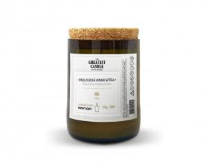 The Greatest Candle Bougie dans une bouteille de vin (170 g) - figue - dure environ 50 heures