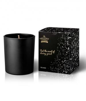 Bougie parfumée en verre noir (170 g) - figue