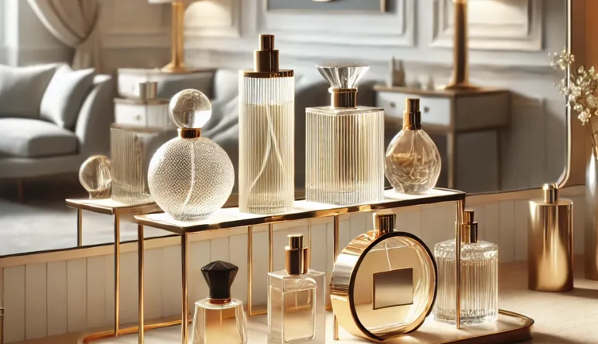 Beau et pratique rangement des parfums dans un présentoir