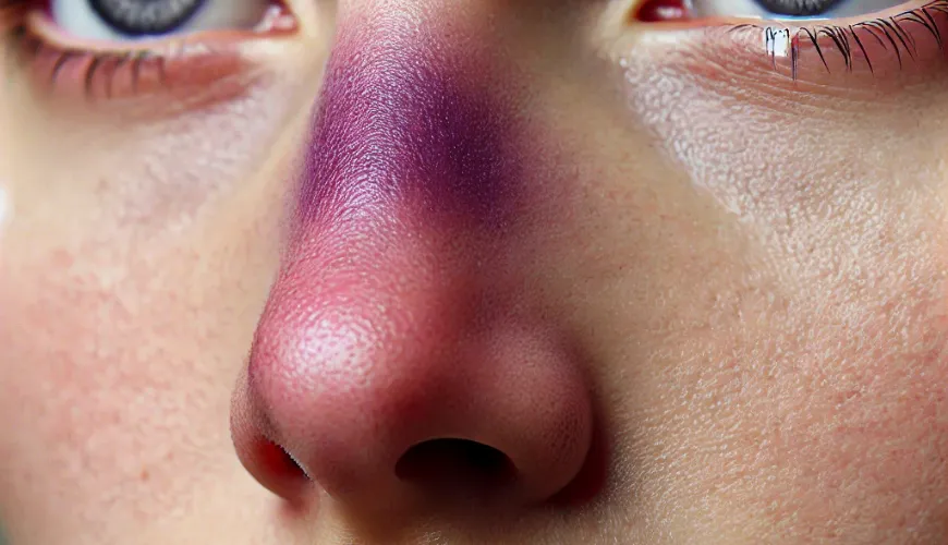 Quels facteurs sont responsables de la coloration violette du nez ?